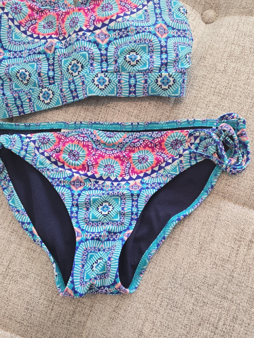 Athleta Turquoise Patterned Two-Piece Bikini - Picture 3 of 14